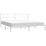 vidaXL Cadre de lit métal sans matelas et tête de lit blanc 193x203 cm