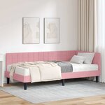 vidaXL Cadre de lit d'angle avec matelas 2 pc Rose 100 x 200 cm