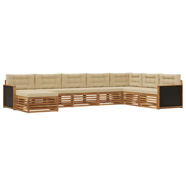 vidaXL Ensemble de canapés d'extérieur 8 pc Naturel et Beige