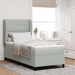 vidaXL Lit à ressorts avec matelas gris clair 100x200 cm en velours
