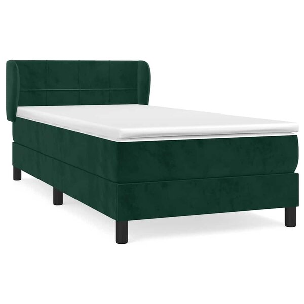 vidaXL Sommier à lattes de lit avec matelas Vert foncé 90x190 cm