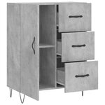 vidaXL Buffet gris béton 69 5x34x90 cm bois d'ingénierie