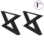 vidaXL Pieds de table basse 2 pièces Noir 70 x (30-31 3) cm Acier