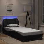 vidaXL Cadre de lit avec LED sans matelas Hvar noir 90x190 cm