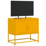 vidaXL Meuble TV jaune moutarde 68 5x39x60 5 cm acier