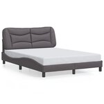 vidaXL Cadre de lit sans matelas Hvar gris 140x200 cm similicuir