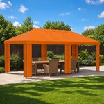 vidaXL Abri de jardin 6 x 3 m Orange Polyester et Acier 190 gsm