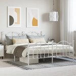 vidaXL Cadre de lit métal avec tête de lit/pied de lit blanc 160x200cm