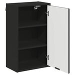 vidaXL Cabinet de salle de bain Montage mural Noir 39 x 23.5 x 65 cm