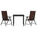 vidaXL Set de jardin 3 pièces Marron Poly Rattan