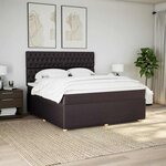 vidaXL Sommier à lattes de lit avec matelas Marron foncé 180x200 cm