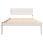 vidaXL Cadre de lit avec tête de lit Blanc 90 x 200 cm Pin massif