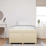 vidaXL Cadre de lit avec matelas Crème 120 x 190 cm tissu