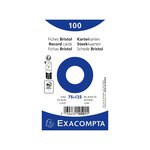 Paquet 100 Fiches Sous Film - Bristol Uni Non Perforé - 75x125mm - Blanc - Exacompta