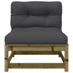 vidaXL Canapés jardin sans accoudoirs coussins 2 Pièces bois pin imprégné