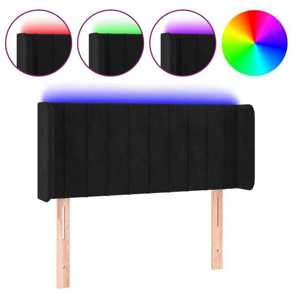 vidaXL Tête de lit à LED Noir 103x16x78/88 cm Velours