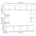 vidaXL Ensemble de meubles TV 8 Pièces Blanc Bois d'ingénierie