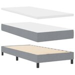vidaXL Lit boxspring avec matelas Gris clair 90 x 200 cm tissu