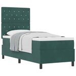 vidaXL Lit à ressorts avec matelas Vert foncé 80 x 200 cm tissu