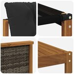 vidaXL Ensemble de canapés d'extérieur 7 pc Naturel et noir