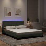 vidaXL Cadre de lit avec LED sans matelas gris clair 160x200cm velours