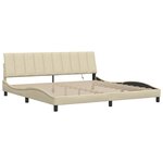 vidaXL Cadre de lit sans matelas crème 200x200 cm tissu
