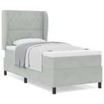 vidaXL Lit à ressorts avec matelas Gris clair 100 x 200 cm Velours