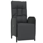 vidaXL Ensemble de salle à manger de jardin 7 pièces avec coussins en poly rattan noir