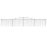 vidaXL Paniers à gabions arqués 4 Pièces 400x30x60/80 cm Fer galvanisé
