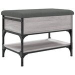 vidaXL Banc à chaussures sonoma gris 62x42x45 cm bois d'ingénierie