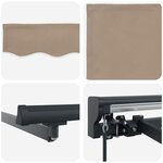 vidaXL Cadre d'auvent Beige 450 × 300 cm Polyester avec revêtement PU