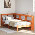 vidaXL Lit bibliothèque sans matelas cire marron 75x190 cm pin massif