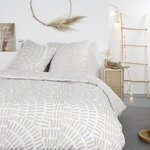Parure de lit beige motif ethnique 260 x 240 cm