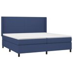 vidaXL Sommier à lattes de lit matelas LED Bleu 200x200 cm Tissu