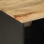 vidaXL Table basse noir 80x50x40 cm bois de manguier massif brut