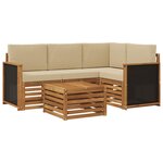 vidaXL Ensemble de canapés d'extérieur 5 pc Naturel et Beige Polyester