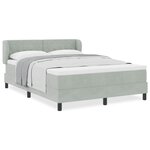 vidaXL Lit à ressorts avec matelas Gris clair 160x200 cm Velours