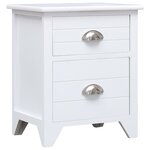 vidaXL Table de chevet 2 Pièces avec 2 tiroirs Blanc