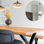 Miroir rond en aluminium avec cadre noir Ø 80 cm