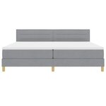 vidaXL Lit boxspring avec matelas Gris clair 200 x 200 cm tissu