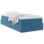 vidaXL Lit avec rangement et matelas Bleu foncé 90 x 190 cm Velours