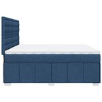 vidaXL Sommier à lattes de lit avec matelas Bleu 200x200 cm Tissu