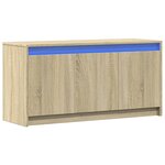 vidaXL Meuble TV avec LED chêne sonoma 100x34x50 cm bois d'ingénierie