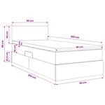 vidaXL Lit de rangement LED avec matelas Vert foncé 90 x 200 cm