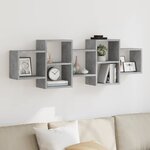vidaXL Étagère murale gris béton 129x18x42 cm bois d'ingénierie