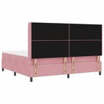 vidaXL Lit à Ressorts avec Matelas LED Rose 200 x 200 cm Velours