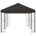 vidaXL Gazebo avec murs latéraux 6 x 3 m Anthracite Polyester et Acier