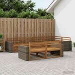 vidaXL Ensemble de canapés d'extérieur 7 Pièces Naturel