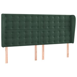 vidaXL Tête de lit avec oreilles Vert foncé 183x23x118/128 cm Velours