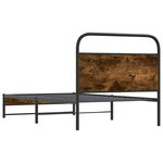 vidaXL Cadre de lit sans matelas 100x200 cm chêne fumé bois ingénierie